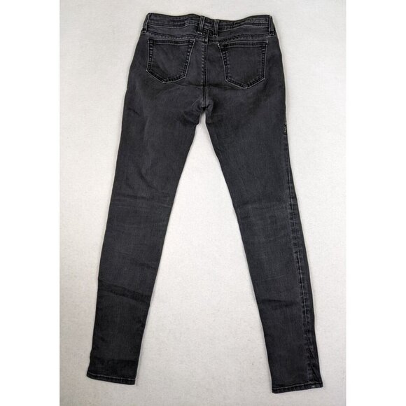 ROCK REVIVAL KATHRYN LEGGING - WOMENS GRAY DISTRESSED RHINETONE SKINNY JEANS 27 - Picture 10 of 12